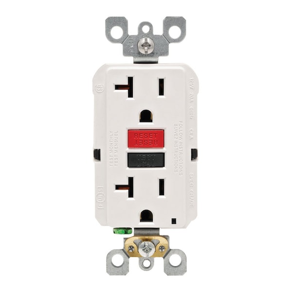 Leviton Leviton SmartlockPro 20 amps 125 V Duplex White GFCI Outlet 5-20R 1 pk GFNT2-0RW - main
